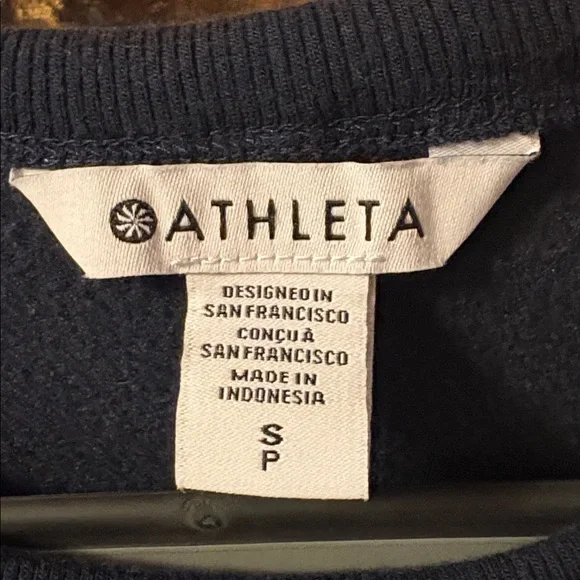 Athleta Coaster Luxe Recover Sweatshirt Navy Blue Small - Picture 4 of 5